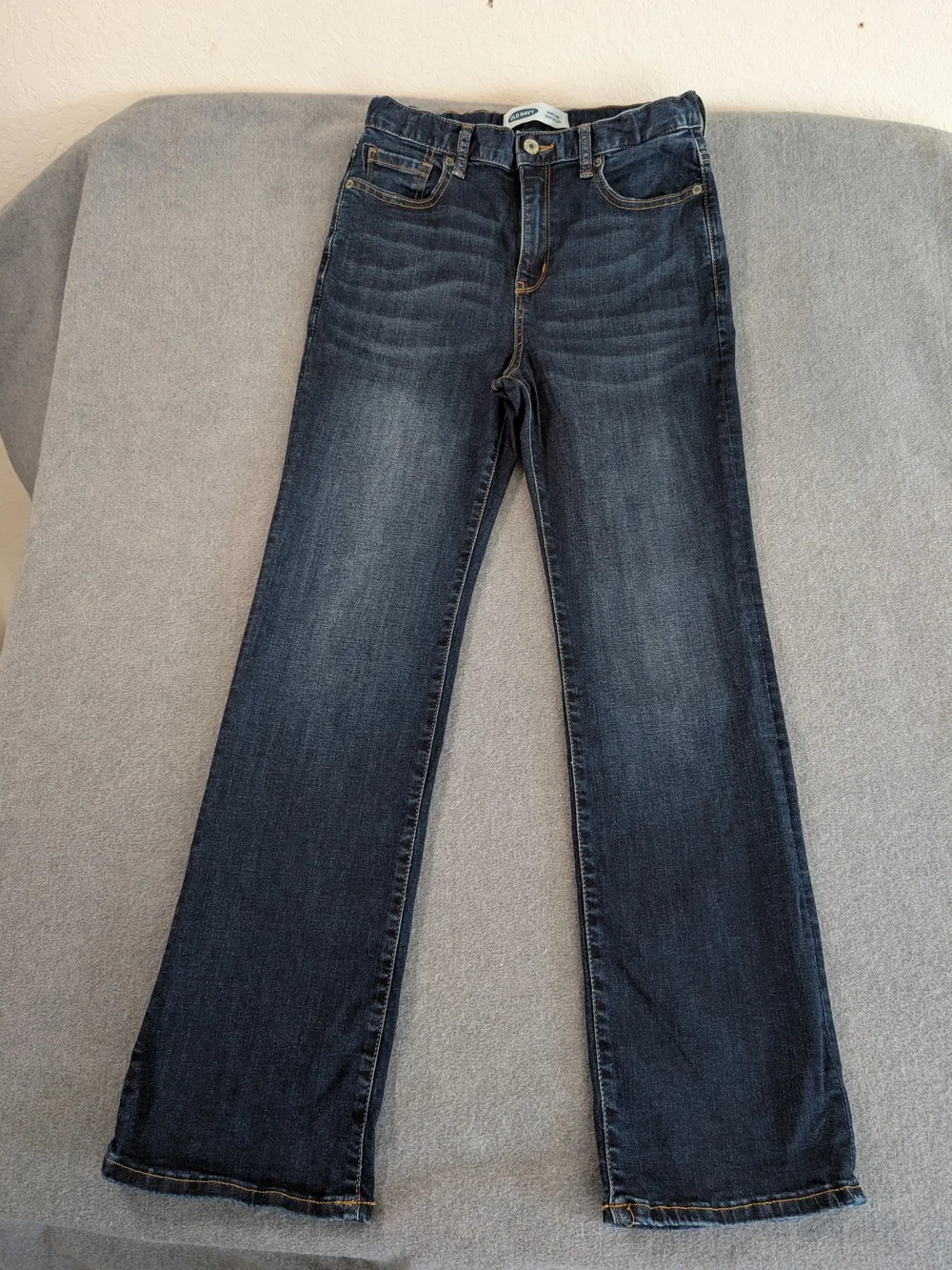 Old Navy Boys Size 14 Built In Flex Bootcut Dark Wash Denim Jeans